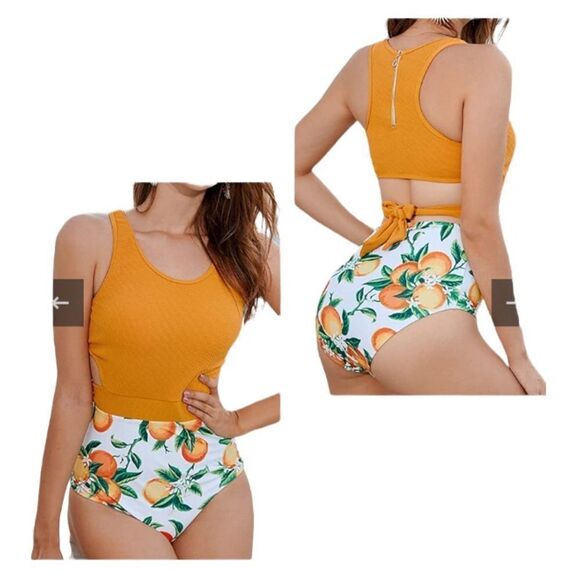 New With Tags Molybell Cut Out Fruit Print One Piece Swim Suit Size Medium - Picture 13 of 13